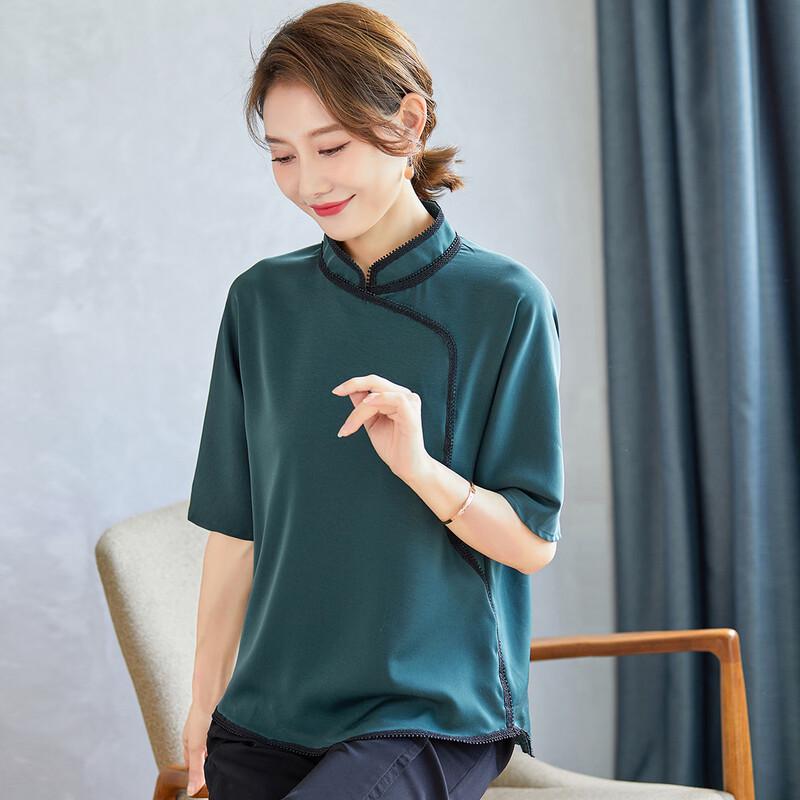 Jianhu Women's Qipao Collar Summer Top