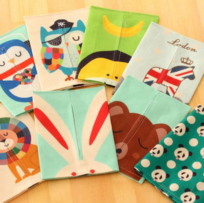 Cartoon Layer Cloth Tissue Box Napkin Cover Holder Home Decor Paper Towel Case