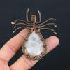 Natural Rainbow Moonstone Gemstone Copper Wire Wrap Spider Pendant 2.56" B0N50