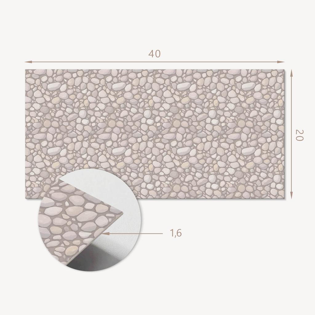 Komplet Samoprzylepnych Kafelków Winylowych Wzór Kamieni Na Podłożu 10X40X20 Cm