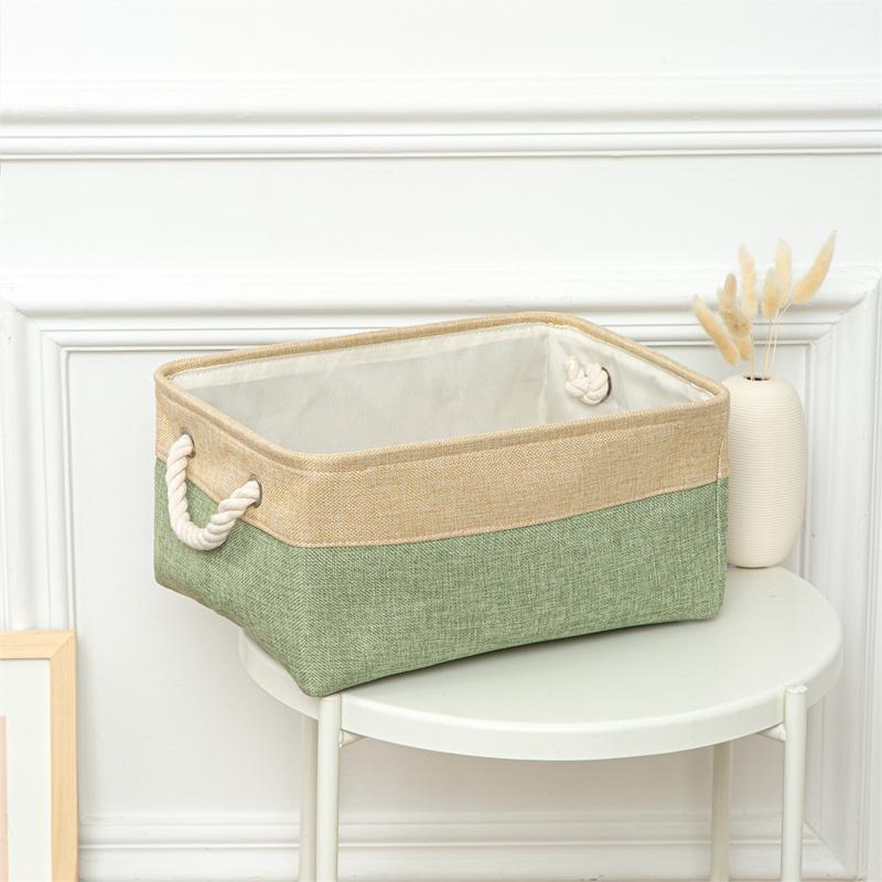 Foldable Fabric Storage Baskets, with Handles Linen Wardrobe Storage Rack Home Wardrobe Towel Toys Storage Basket
