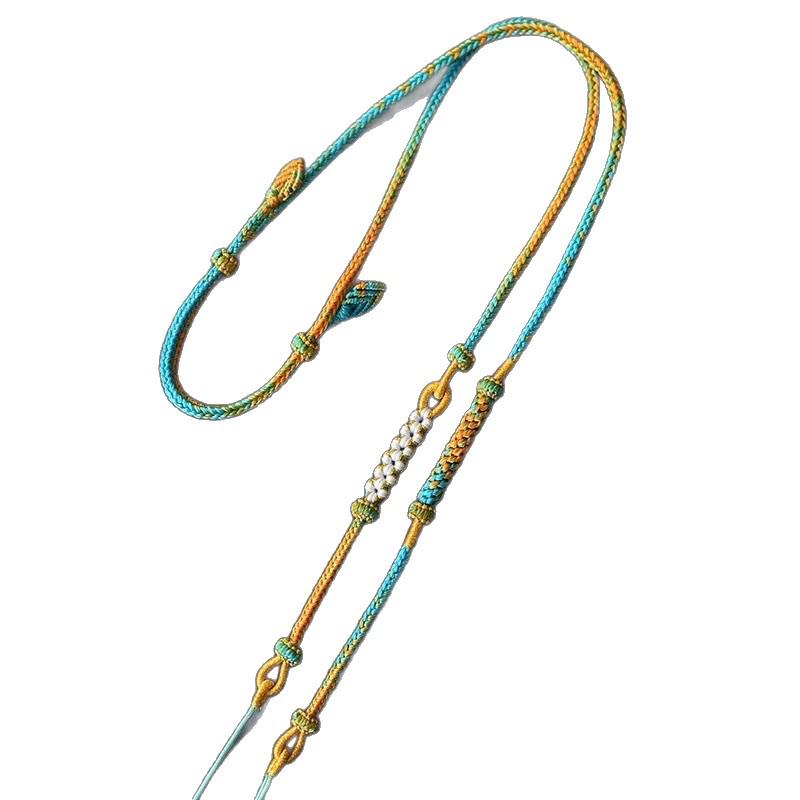 Bernstein Jade Dzi Perlen Acht Schätze Halskette mit Glücksanhänger