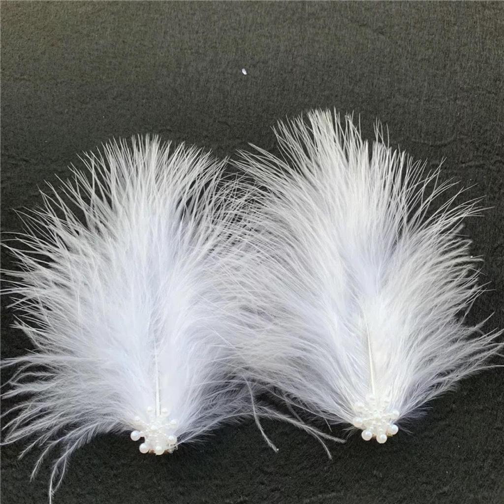 Feather Headdress Hair Clip - Cute Fairy Fur Hanfu Accessory for Girls