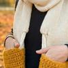 Scarf Ultra Soft Cheese Core Long Knitting Scarf with Warm Hand Pockets Winter Knit Scarf Cheese Lover