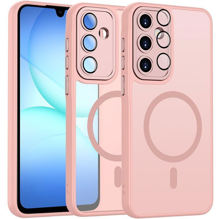 Coque de Protection - BOOLING - Samsung Galaxy A17 4G/5G - Rigide - Rose - Anneau Magnétique