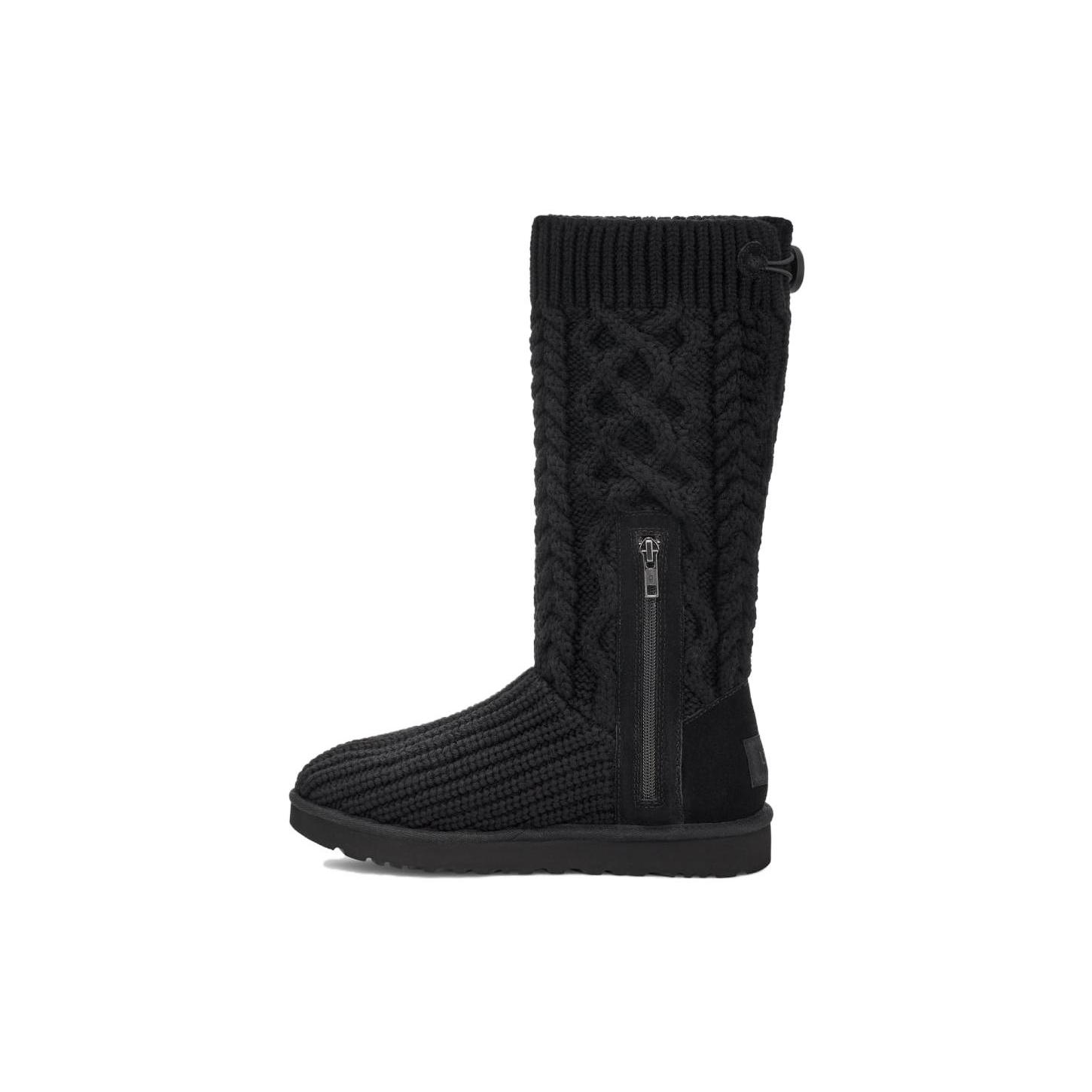

New UGG Classic Cardi Cabled Knit Boot Black Women s 1146010-BLK 37
