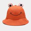 Cartoon Frog Plush Cotton Linen Bucket Hat Korean Fashion Soft Girl Student Couple Sun Hat Four Seasons