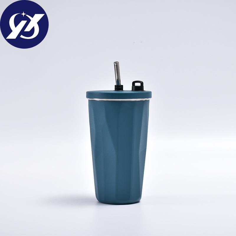 Good-looking Diamond Stainless Steel Cup with Straw Large Capacity Portable Handy Cup Creative Car Accompanying Coffee Cup