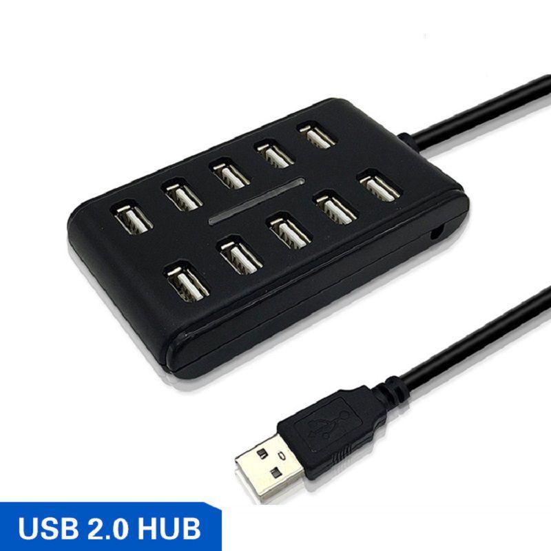 Exceptional 10 Port High Speed Extension Cable Usb 2.0 Double Row Hub Adapter For Laptop Pc