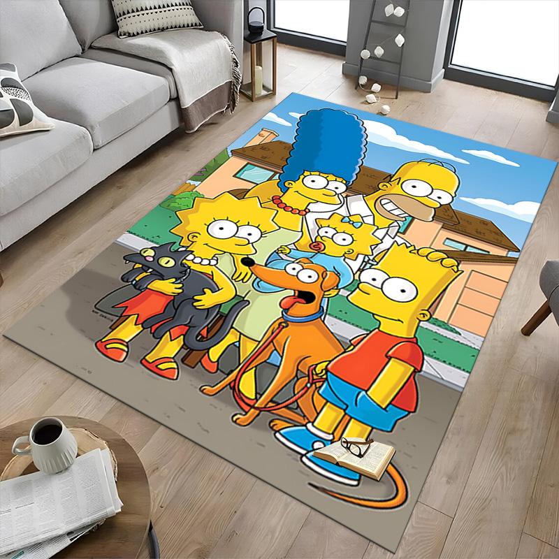 1pc Simpsons Family Adventure Carpet for Playroom Bedroom Living Room Sofa Home Decor,kids Game Area Rug Non-slip Floor Mat Y729102