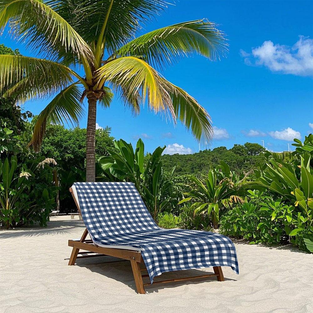 Blue & White Gradient Checkerboard Quick Drying Bath Towel Microfiber Beach Towel Light Weight Swimming Camping Yoga Beach Out