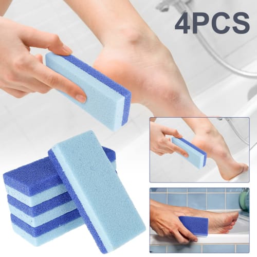 4-Piece Double-Sided Foot Pumice Stones, 2-in-1 Callus Remover Pads, Pedicure Stone Scrub for Hard Skin, Callus Remover for Feet and Hands