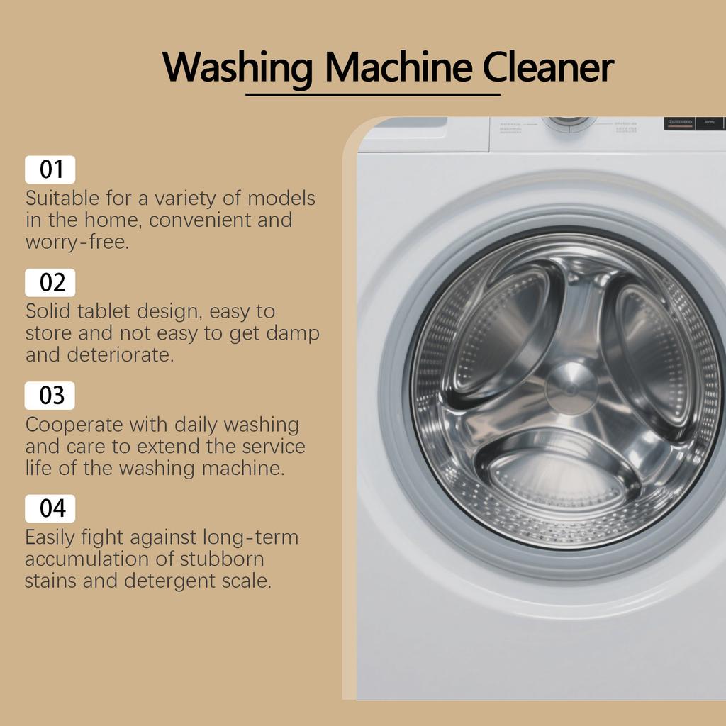12 Pieces Daily Cleaning for Washing Machine Drum Debris Removal and Odor Elimination Tablets for Drum Cleaning Remove Odors