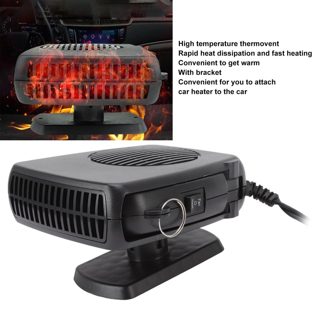 150W 24V Car Heater Defrosting with Cooling Function Black Electric Heater Fan Plug in Cigarette Lighter