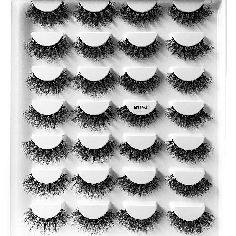 False Eyelashes Curly Multi -Layered Three -Dimensional Imitation Mink Hair Cross Thick Messy Eyelashes