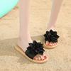 New big flower summer slippers students wear wear wear-resistant flat sandals home cute beach shoes