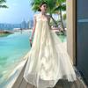 French Island Vacation Gentle Wind Sleeveless Lace Splicing Dress Dressing Robe Skirt High-end Temperament Fairy Dress