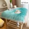 Fluffy Display Dressing Table Mat 45*45cm Shaggy Fur Rugs Sofa Pillow Cushion Chair Cover