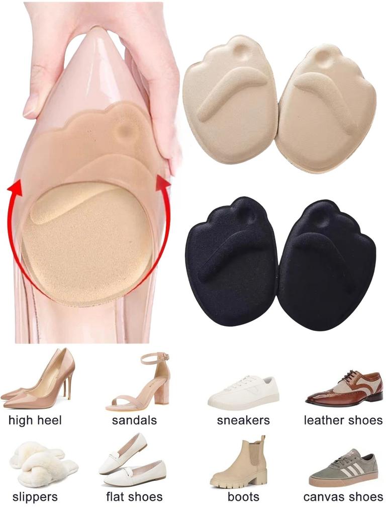 1-4Pirs High Heel Foot Cushions Forefoot Anti-Slip Insole Breathable Shoes Women Protection Foot Pad Supports Inserts