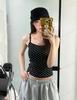 Sweet Spice Girl Pink Polka Dot Small Suspender Vest Women's Summer New Slim Skinny Versatile Good-looking Top Trend
