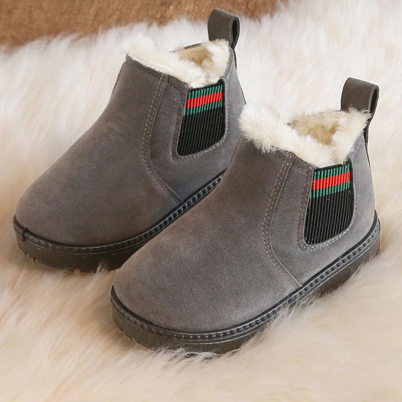 Martin-Stiefel für Jungen und Mädchen, verdickte Schneestiefel mit weicher Sohle, rutschfeste Winter-Baumwollschuhe für Kinder
