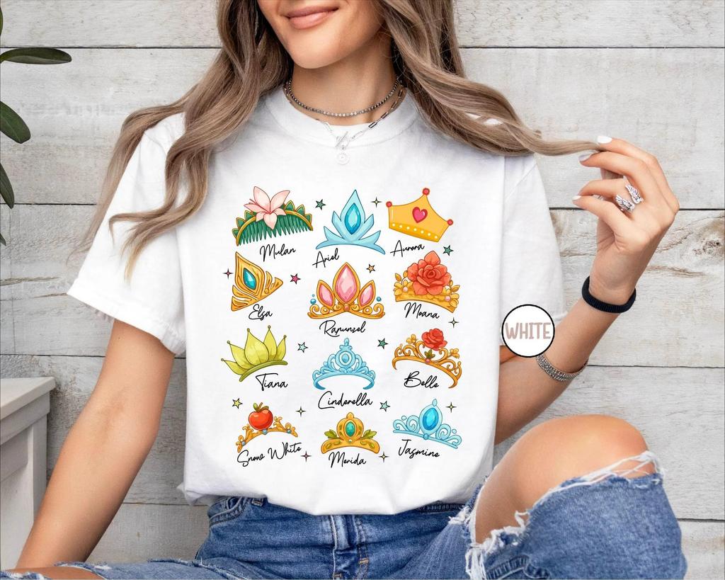 2026 Summer Princess Crown Graphic Tshirt Unisex Unisex Fashion Cotton Quality Casual Loose Short Sleeve Classic Unisex