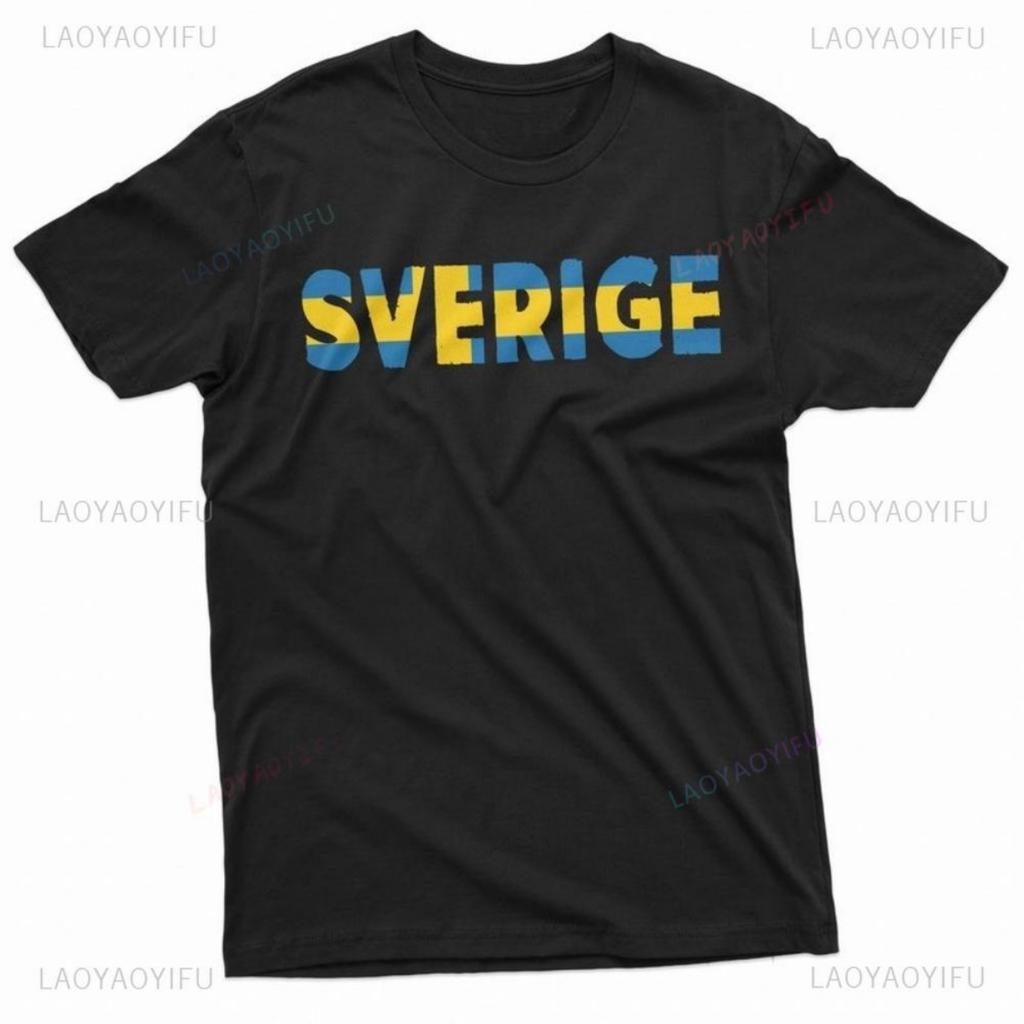 Švédsko Švédsko Vlastenecké Národní Vlajka Grafické Trička Dárek pro Milovníka Švédský Přítel Oblečení Letní Vysoce Kvalitní Bavlněné Tričko