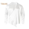 Camicia da Uomo Raso Stile Ampio Colletto Classico Design Irregolare Chiusura Incrociata Lunghezza Media Top da Performance per Uomini Muscolosi da Festa Discoteca