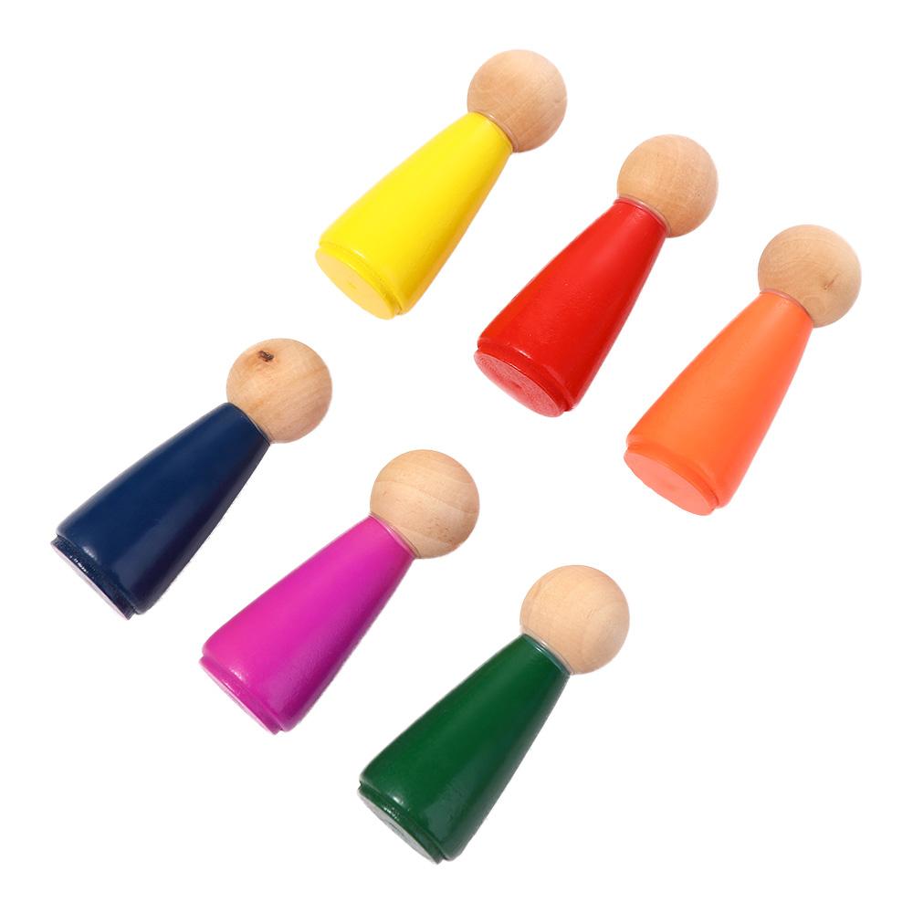 Toys Colorful Blocks Assembled House Building Blocks Rainbow Color Puzzles Toy Peg Dolls