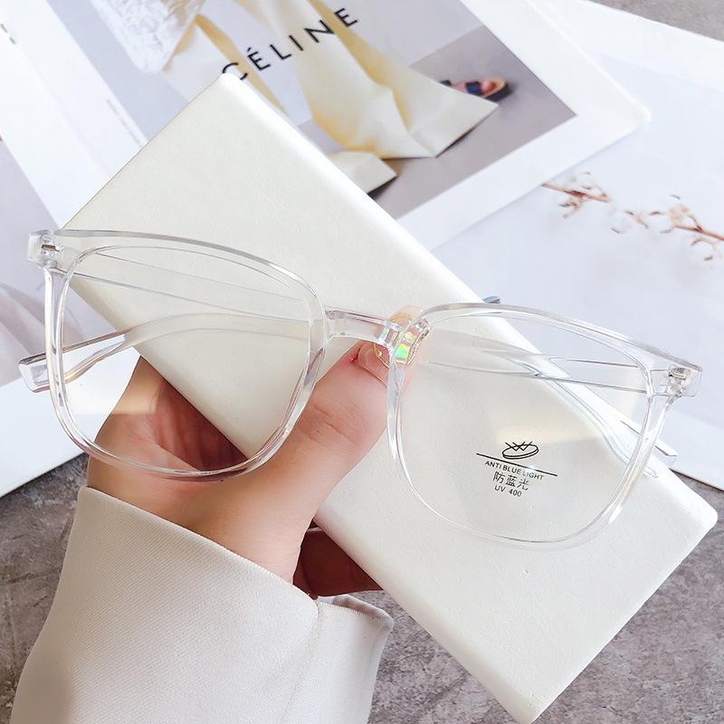Modische Blaulichtblockierende Brille Herren Quadratisch Klar Schwarzer Rahmen Computerbrille Damen Klar Strahlenschutzfilter Brille