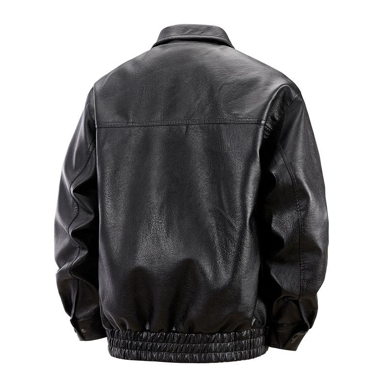 New Spring and Autumn Jacket Flying PU Leather Jacket Slim Tough Men's Youth Leather Jacket