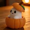 Set Includes a Pumpkin Base,Ghost,And Hat-Creative 1D-Printed Halloween Pumpkin Spirit Figurine.Perfect As a Desktop Decor Piece