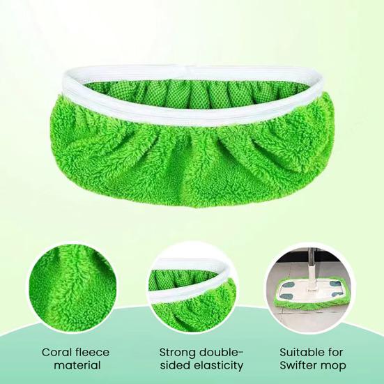 5Pcs Mop Cover Soft Coral Velvet Fabric Strong Water Absorption Quick Clean No Lint Electrostatic Adsorption Dust Hair Removal Mop Cloth
