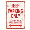 "ENDAST JEEPPARKERING" Metallplåtskylt, vintagedekor Konst Väggdekor för hemmet Restaurang Bar Garage Parkering Jeep Club