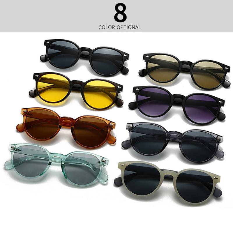 New Fashion Round Sunglasses Men Shades UV400 Retro Rivets Women Trending Yellow Sun Glasses Shades UV400
