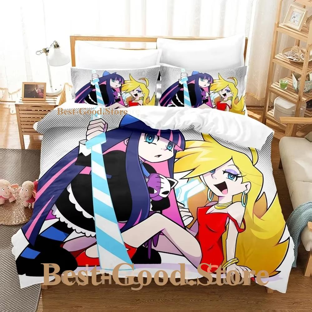 Panty And Stocking Bedding Set Single Twin Full Queen King Size Bed Set Adult Kid Bedroom Duvetcover Sets 3D Anime Bed Sheet Set