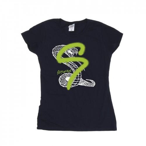 

Harry Potter Womens/Ladies Slytherin Pop Spray Cotton T-Shirt білий