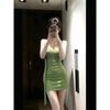 French retro high-end streamer polka dot dress for women's summer sexy babes with waist and thin buttocks short skirt