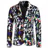2024 European Casual Large Size Men's One-Button Printed Suit