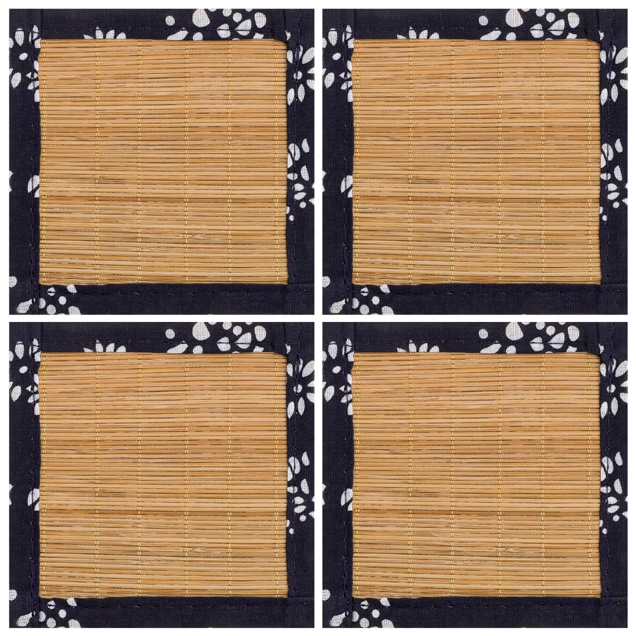 

NOLITOY Stylish for Tea Trays and Perfect as a Day or Day Housewarming or for Guests in Tea and Made of Bamboo and Fabric with a Black Floral