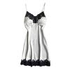 Women Nightdress Contrast Colors Stain Lace Patchwork Women Nightie for Sleeping