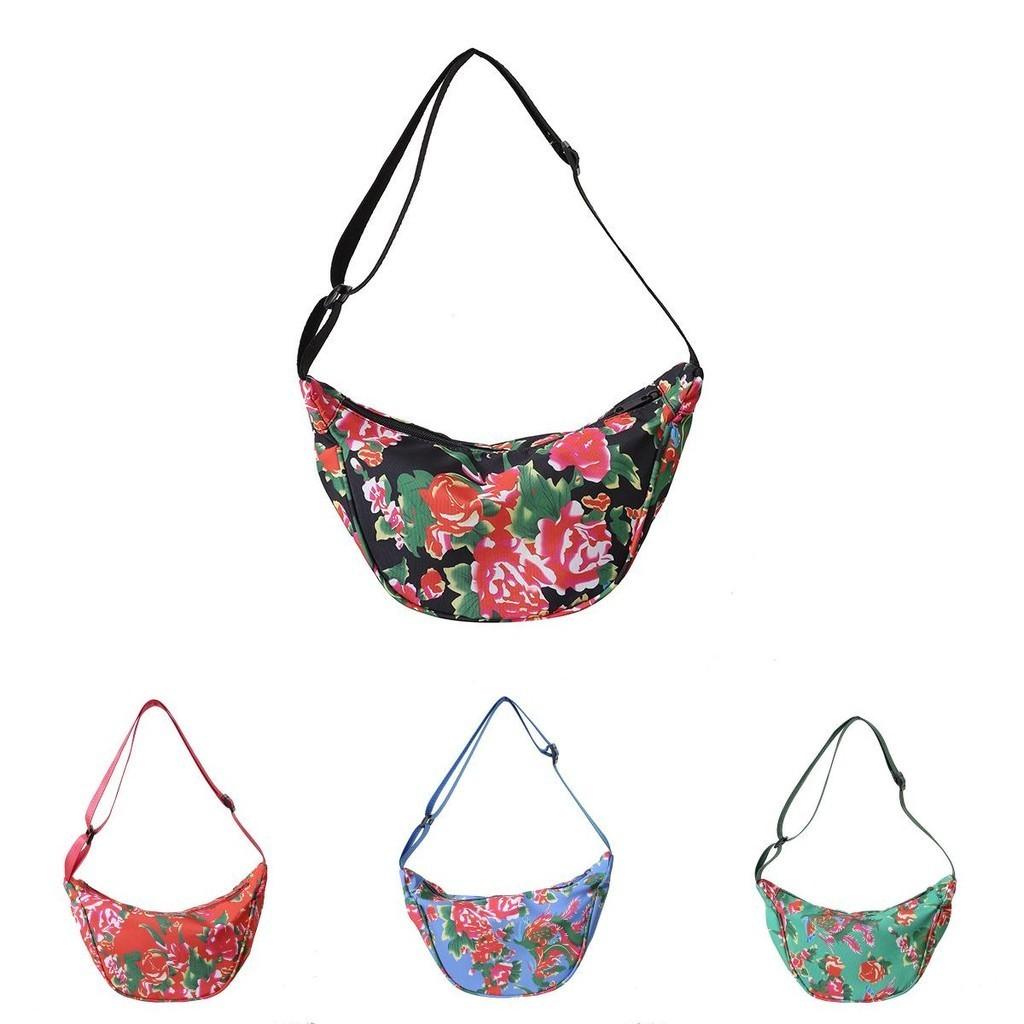 Trendy Floral Oxford Cloth Large Hobo Bag For Women Street Style In 2024