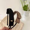 Vintage Sweet Solid Color Cloth Girls Hair Hoop Bow Headband Headwear Hair Accessories