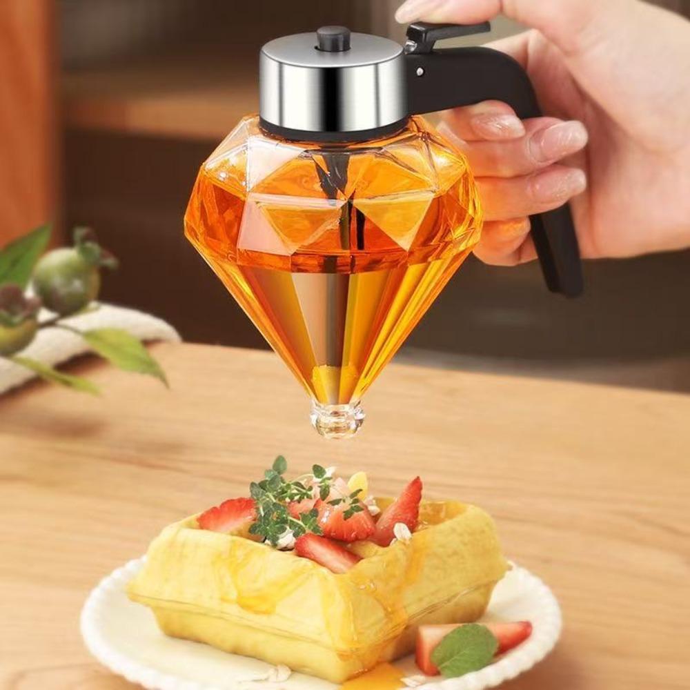 Clear  Shaped Honey Dispenser Glass Vinegar and Sauce Dispenser Oil Dripper  Kitchen Gadgets