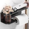 No Drilling Bathroom Toilet Paper Holder Multi-Function Storage Rack Toilet Tissue Holder Stainless Steel Easy Installation