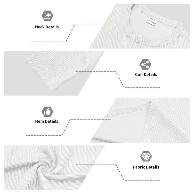 Men's Heavyweight Ribbed Long Sleeve Henley Shirt.