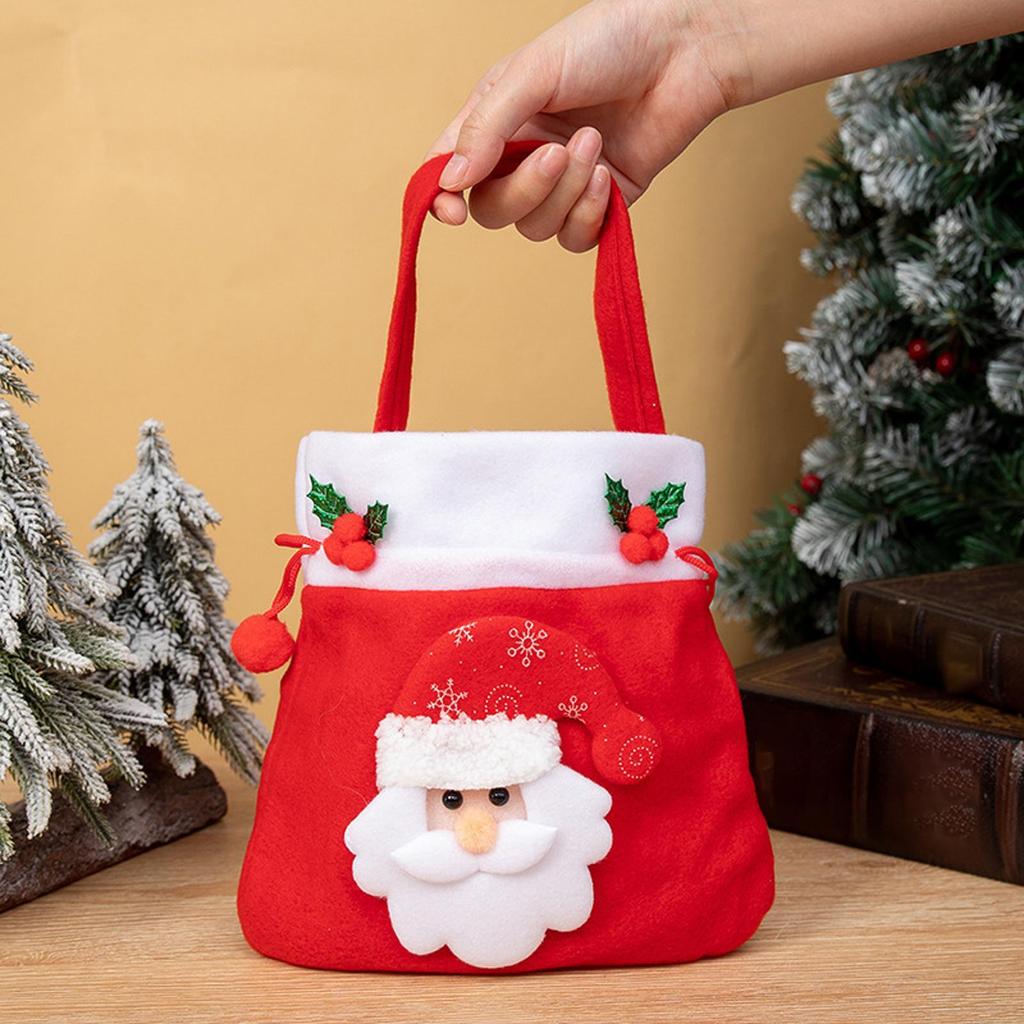 Saco de Doces de Natal Bolsa de Feriado de Inverno com Cordão Sacola de Lembrancinhas Para o Natal Para Balas Gelatinosas Pirulitos Chocolate Brinquedos Durante a Pré-escola