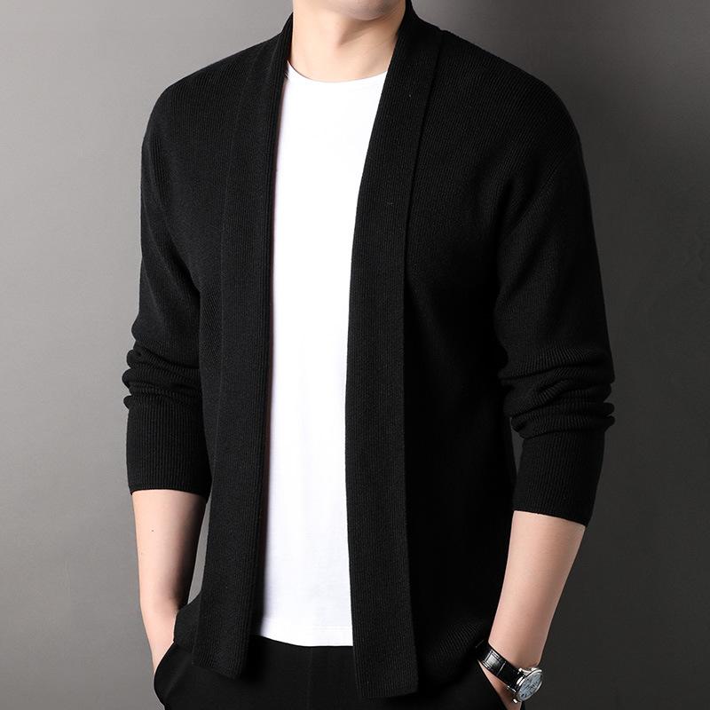 

Шерстяной вязаный кардиган, мужской повседневный свитер, куртка, осень, новый корейский вариант, молодежный универсальный модный топ 3XL