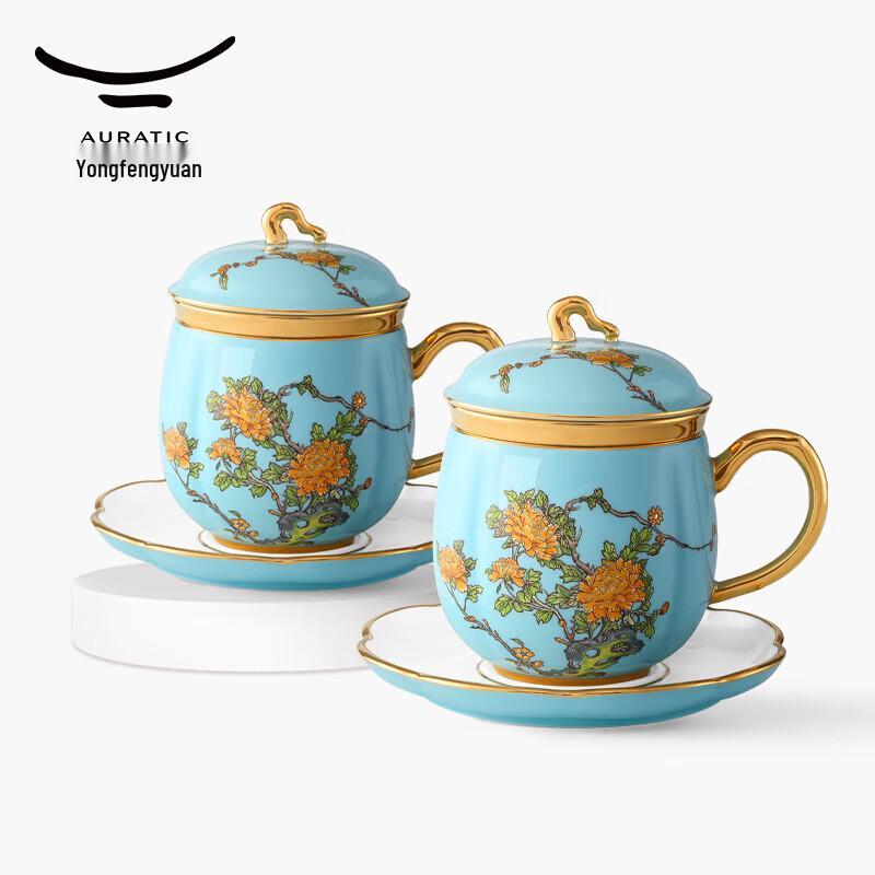 Yongfengyuan Lady Ceramic West Lake Blue Tea Set