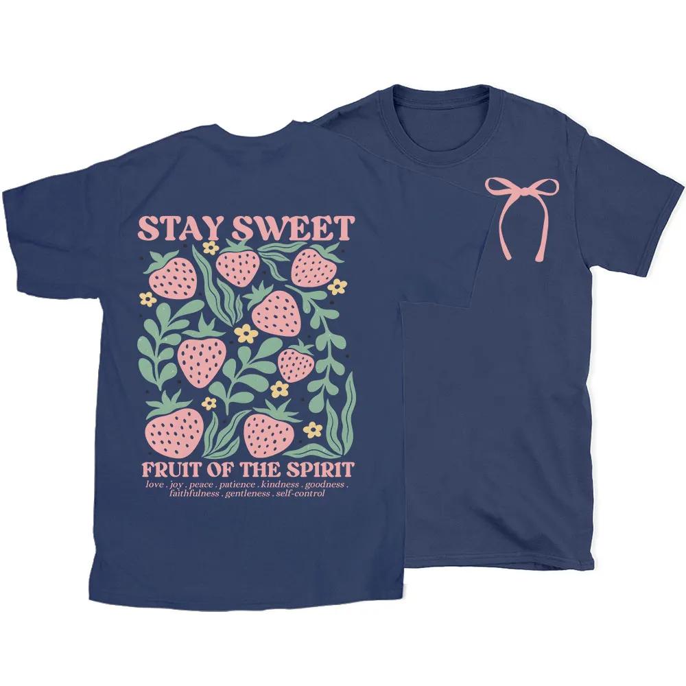 

Summer 2026 New Keep Sweet Spirit Fruit Unisexs Tshirt Fashion Hot Round Collar Unisexs and Womens Same Print Tshirt 4XL